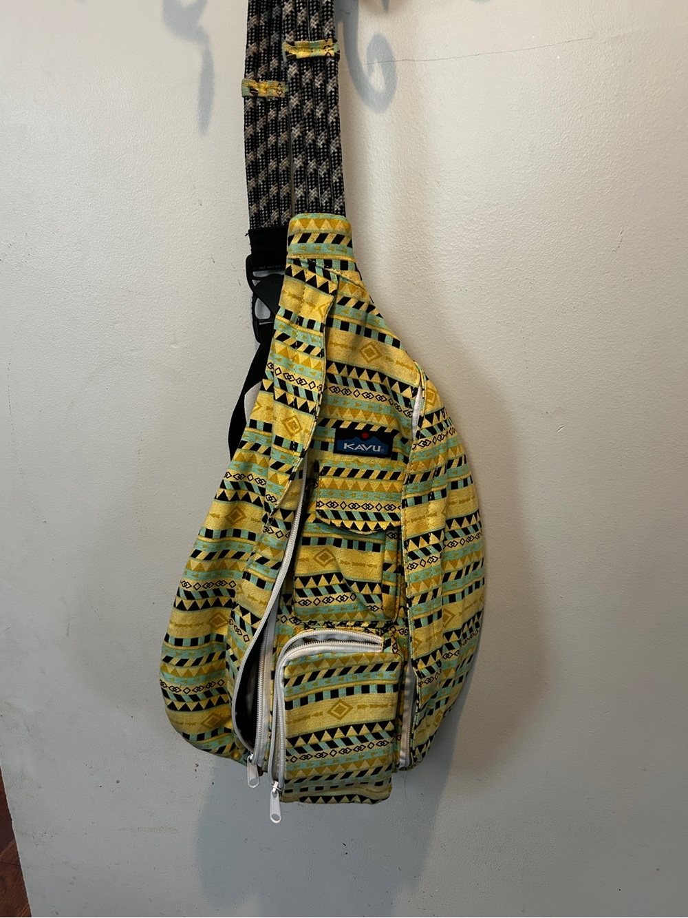 KAVU Rope Sling Bag Geometric Aztec Print
